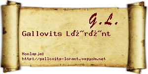 Gallovits Lóránt névjegykártya