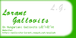 lorant gallovits business card